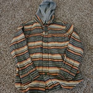 Boys Peek Hooded Flannel Size M (6-7)
